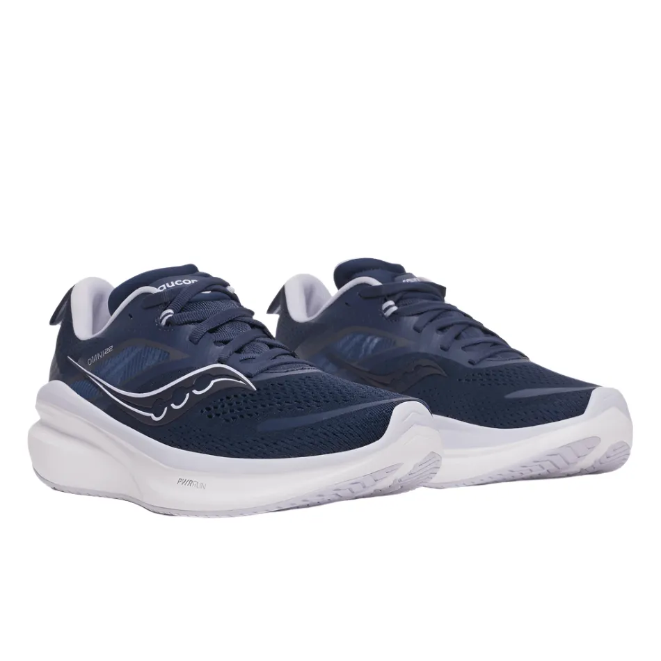 Stretch Loops Saucony Women's Omni 22 Running Shoes in Navy/Aster AW25