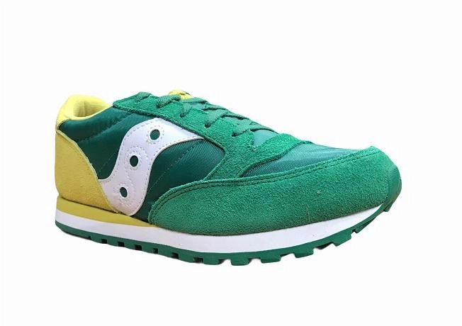 Saucony Original scarpa sneakers da ragazzo Jazz SK260998 verde-giallo Toe box space