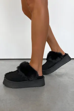 TAMARA Mini Platform Ankle Slippers - Black
