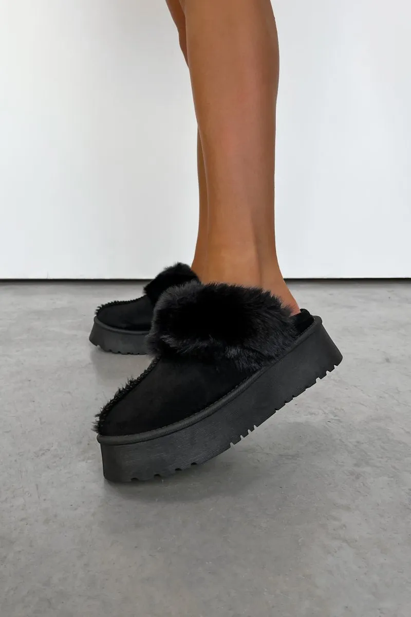 TAMARA Mini Platform Ankle Slippers - Black