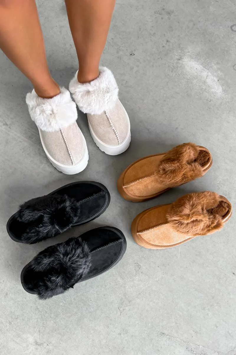 TAMARA Mini Platform Ankle Slippers - Black