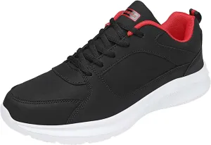 Tennis Shoes for Men Casual Dress Shoes for Men Lightweight Breathable Slip on Running Boots Mens Slip on Walking Blade Tennis Black Sneakers Mens