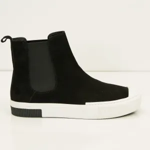THE KING - Suede Leather and Rubber Sole Chelsea Boots - Black