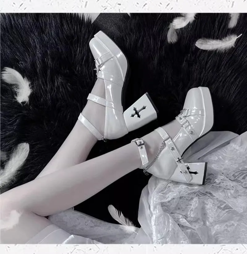 The night of the witch Lolita~Punk Lolita Heels Y2K Elegant Lolita Shoes