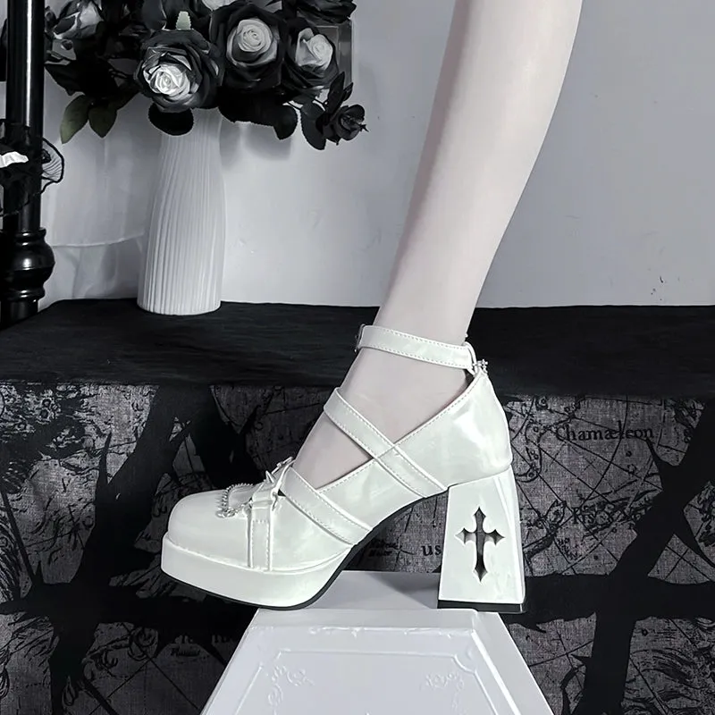 The night of the witch Lolita~Punk Lolita Heels Y2K Elegant Lolita Shoes