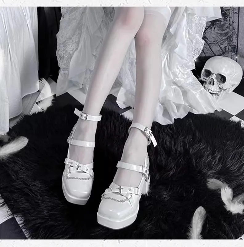 The night of the witch Lolita~Punk Lolita Heels Y2K Elegant Lolita Shoes