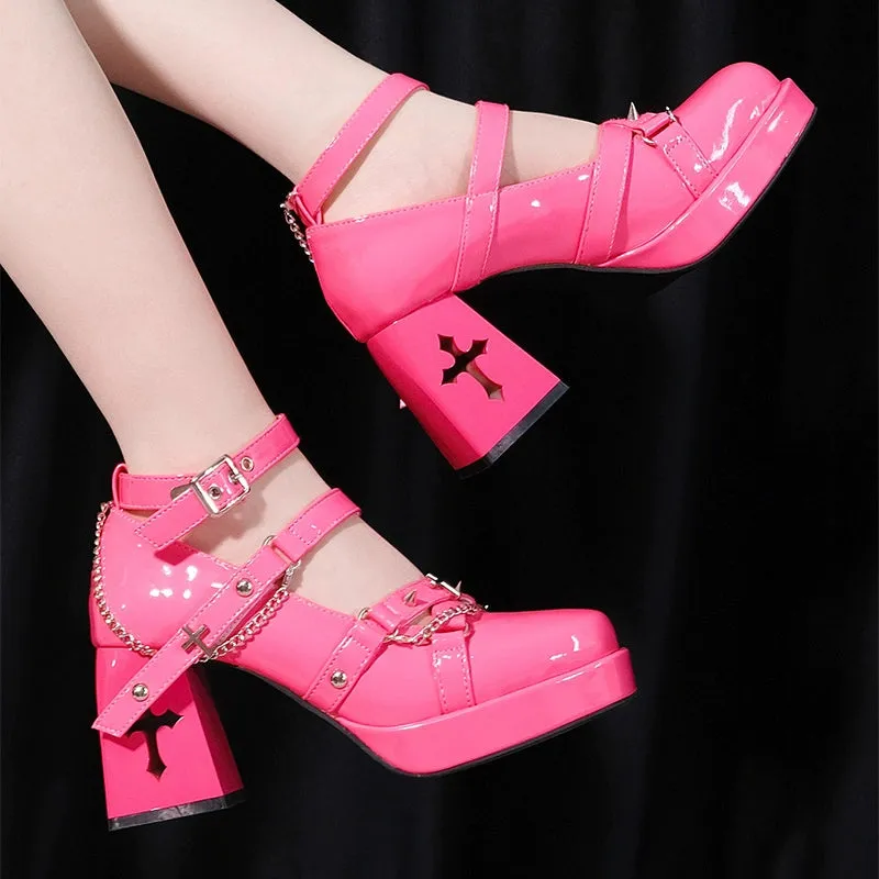 The night of the witch Lolita~Punk Lolita Heels Y2K Elegant Lolita Shoes