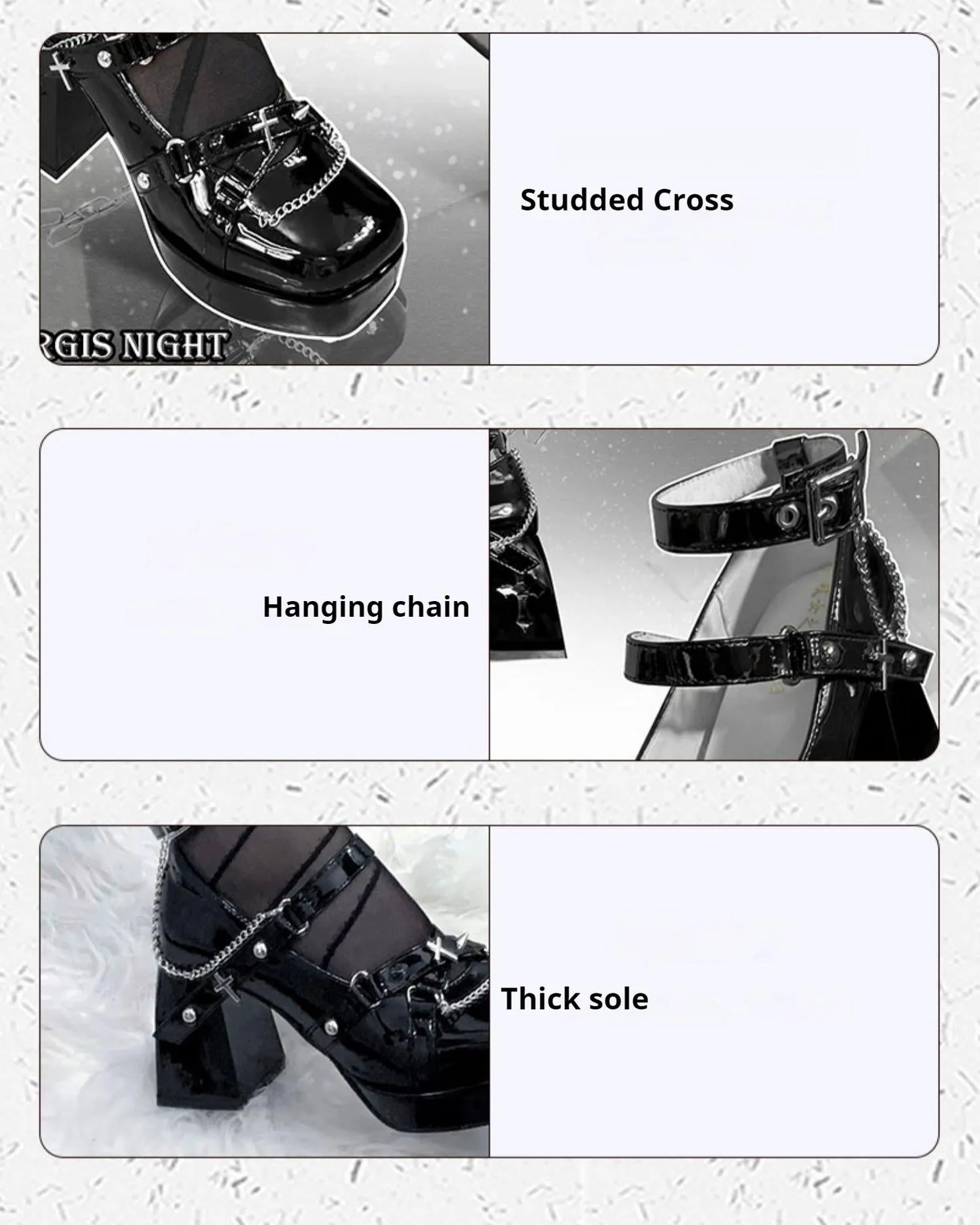 The night of the witch Lolita~Punk Lolita Heels Y2K Elegant Lolita Shoes