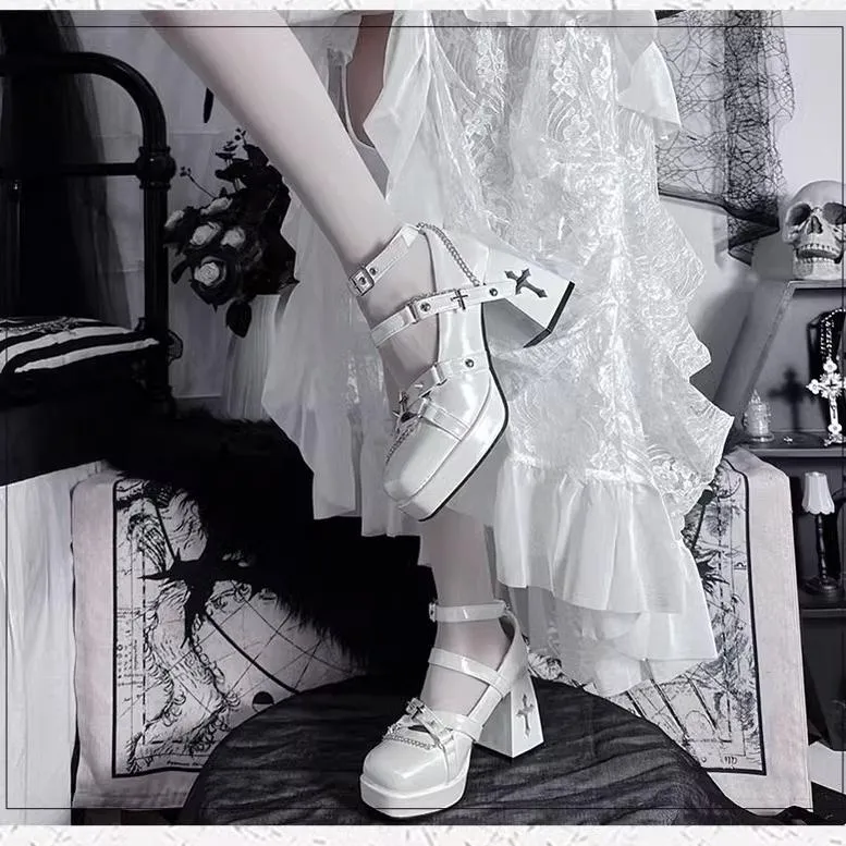 The night of the witch Lolita~Punk Lolita Heels Y2K Elegant Lolita Shoes