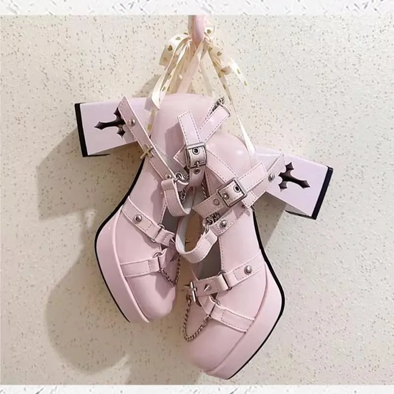 The night of the witch Lolita~Punk Lolita Heels Y2K Elegant Lolita Shoes