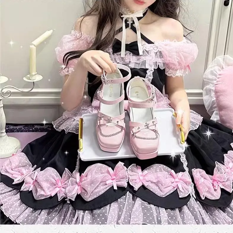 The night of the witch Lolita~Punk Lolita Heels Y2K Elegant Lolita Shoes