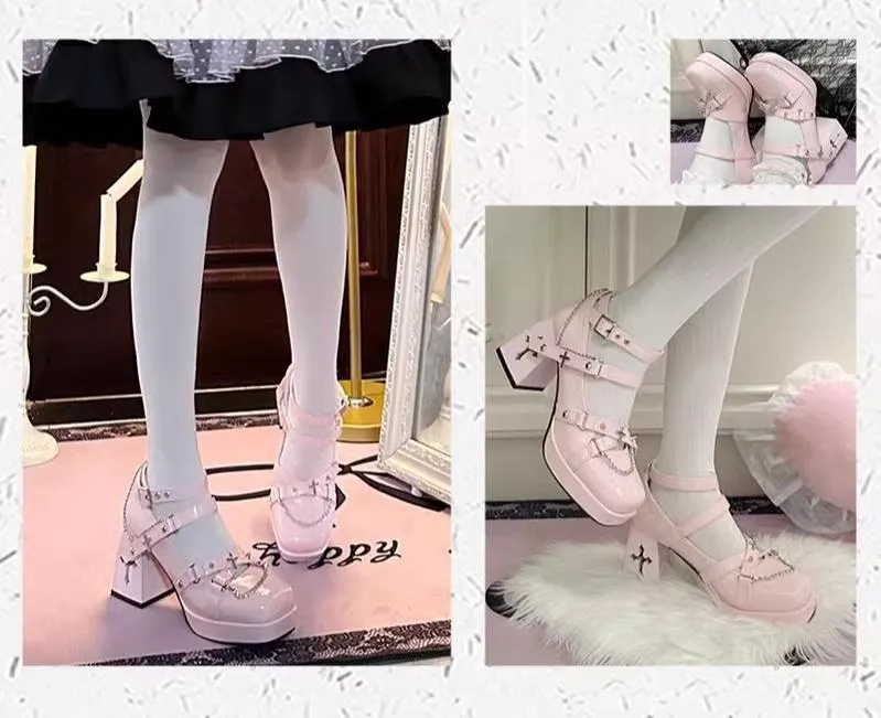 The night of the witch Lolita~Punk Lolita Heels Y2K Elegant Lolita Shoes