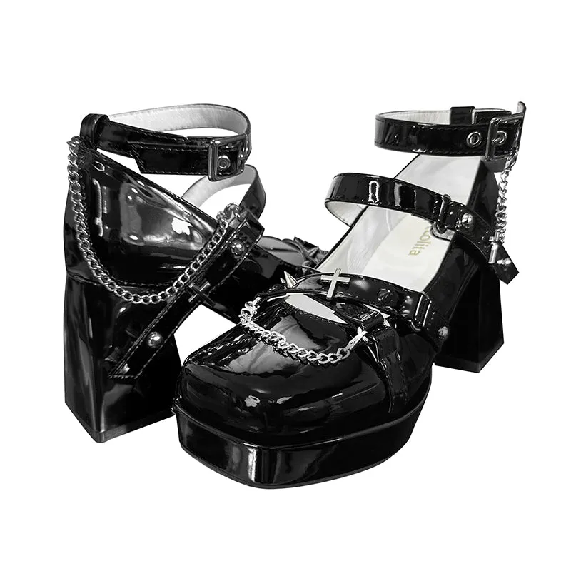The night of the witch Lolita~Punk Lolita Heels Y2K Elegant Lolita Shoes