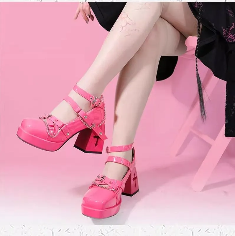 The night of the witch Lolita~Punk Lolita Heels Y2K Elegant Lolita Shoes