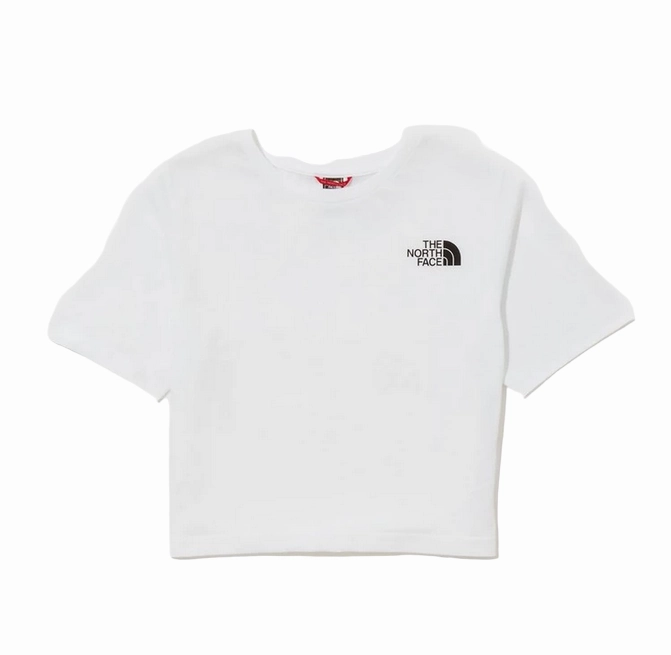 The North Face T-shirt manica corta da ragazza Crop Simple Dome Tee NF0A82ECFN41 bianco School Uniform Classic Outfit