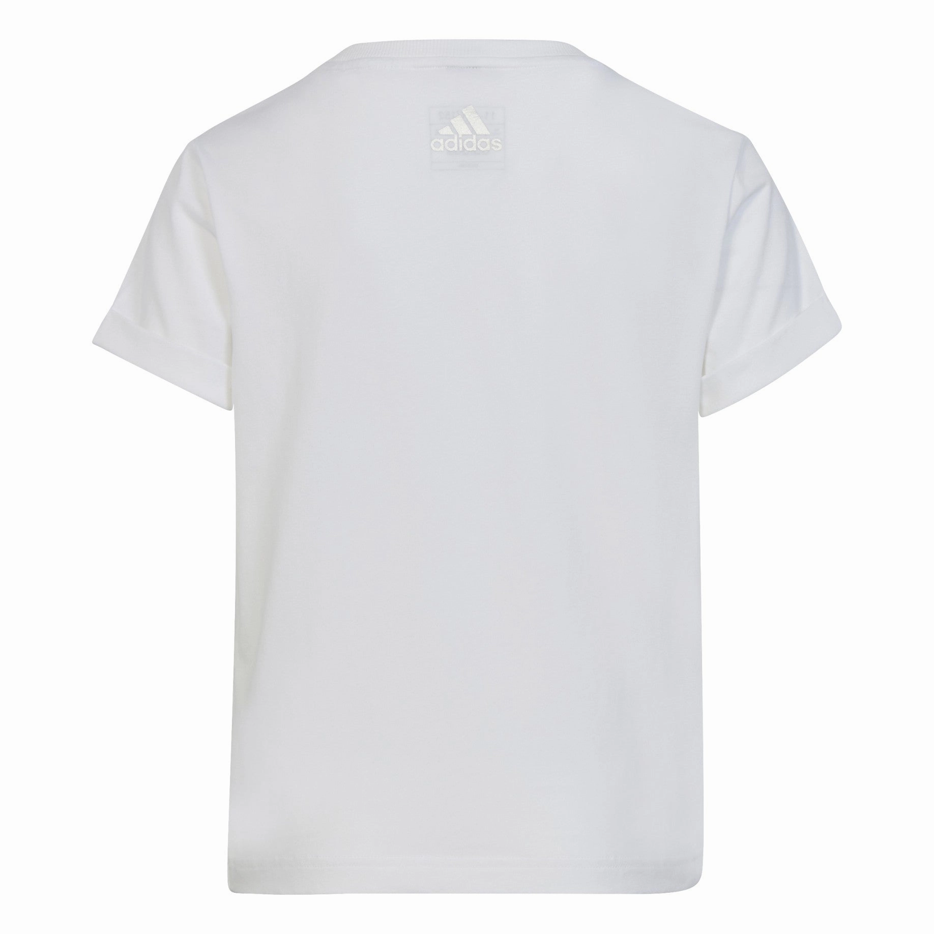 Adidas T-shirt manica corta in cotone da ragazza con nodo laterale HR5818 white Bold and Comfortable