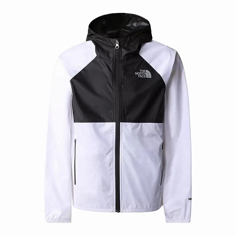 The North Face giacca da ragazzo Wind Jacket NF0A82D8FN4 white-black SlitPockets