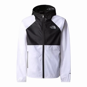 The North Face giacca da ragazzo Wind Jacket NF0A82D8FN4 white-black SlitPockets