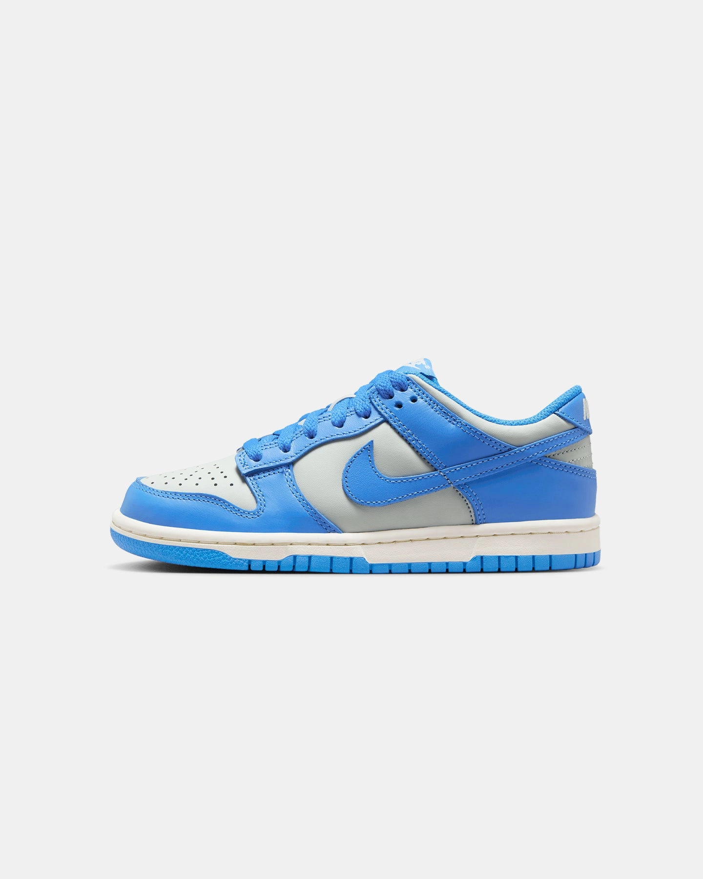 Comfort Driven Design All Purpose Nike Kids' Dunk Low (GS) Light Silver/Lt Photo Blue-Sail