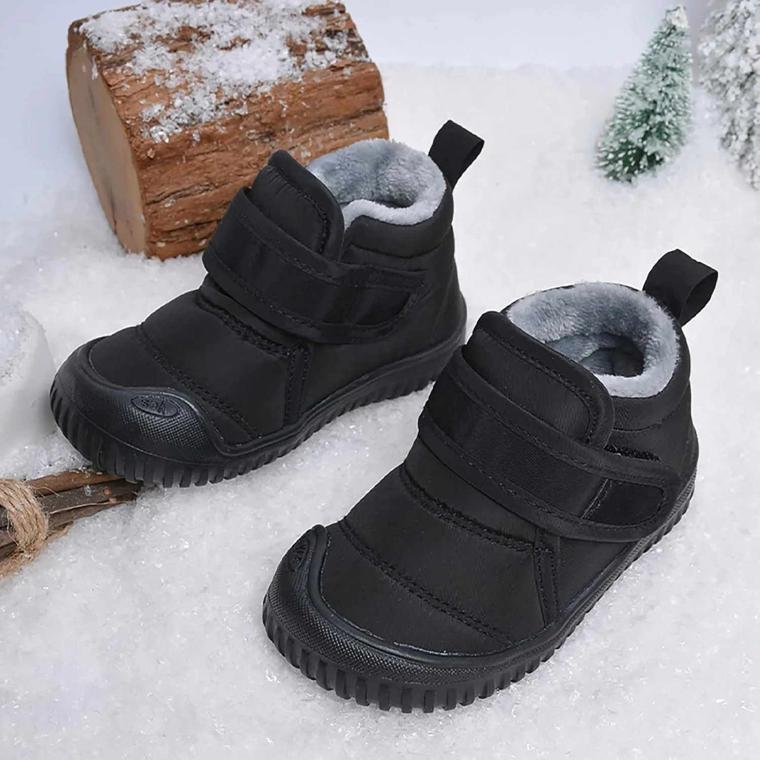 Toddler Unisex Winter Snow Boots Boys Girls Cold Weather Faux  Thermal Lined Winter Anti Slip Outdoor Shoes
