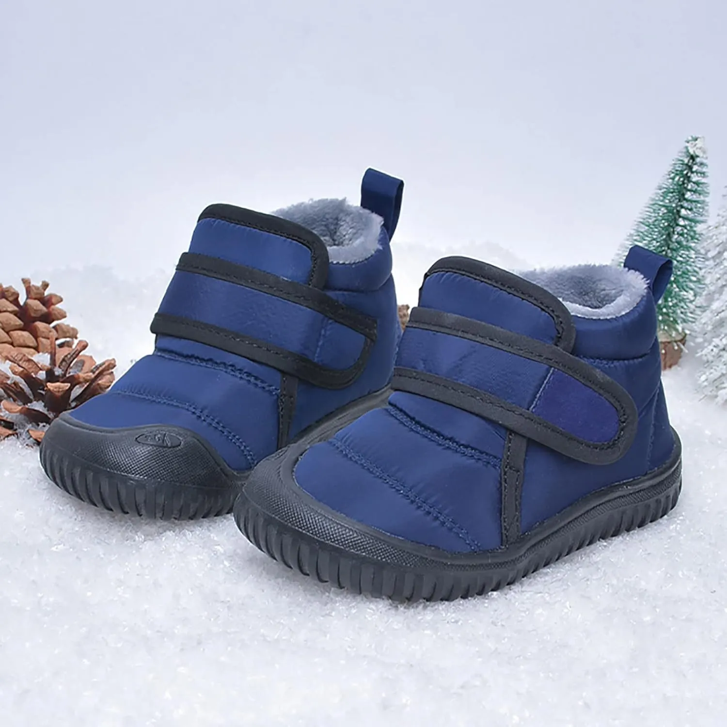 Toddler Unisex Winter Snow Boots Boys Girls Cold Weather Faux  Thermal Lined Winter Anti Slip Outdoor Shoes
