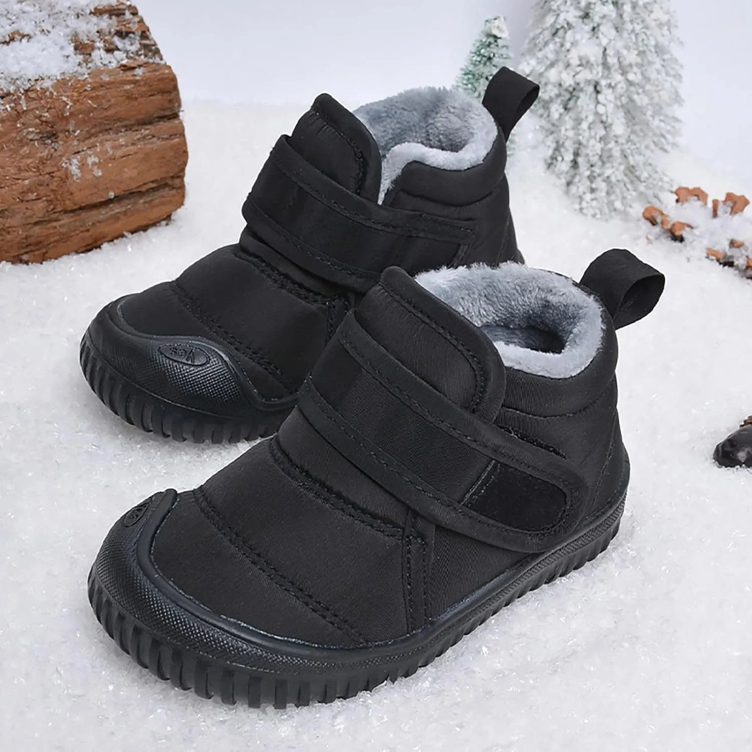 Toddler Unisex Winter Snow Boots Boys Girls Cold Weather Faux  Thermal Lined Winter Anti Slip Outdoor Shoes