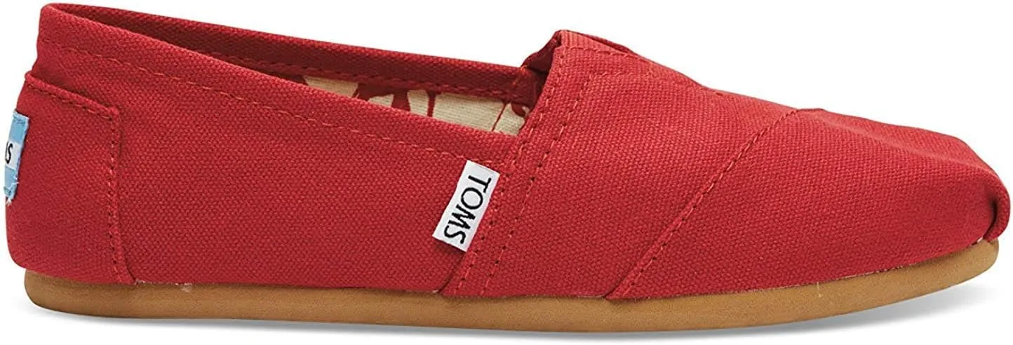 TOMS Women's Classic Heritage Canvas Slip-on Shoes (Red Canvas, Numeric_8_Point_5)