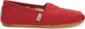 TOMS Women's Classic Heritage Canvas Slip-on Shoes (Red Canvas, Numeric_8_Point_5)