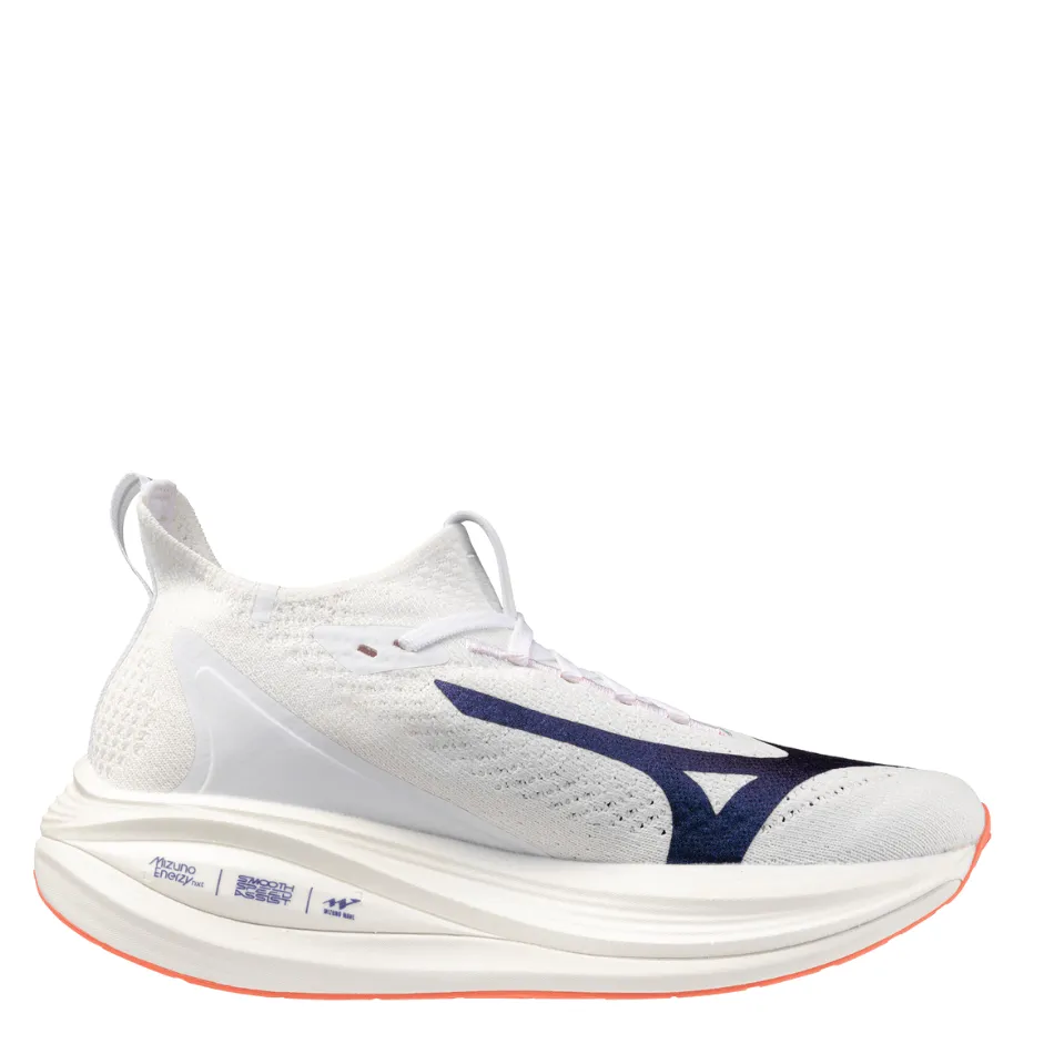 Mizuno Women's Neo Vista 2 Running Shoes in White/Striking Coral/Iris Bloom AW25 Motion Support