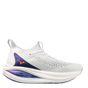 Quick Lace System Comfortable Soles Mizuno Women's Neo Vista 2 Running Shoes in White/Striking Coral/Iris Bloom AW25