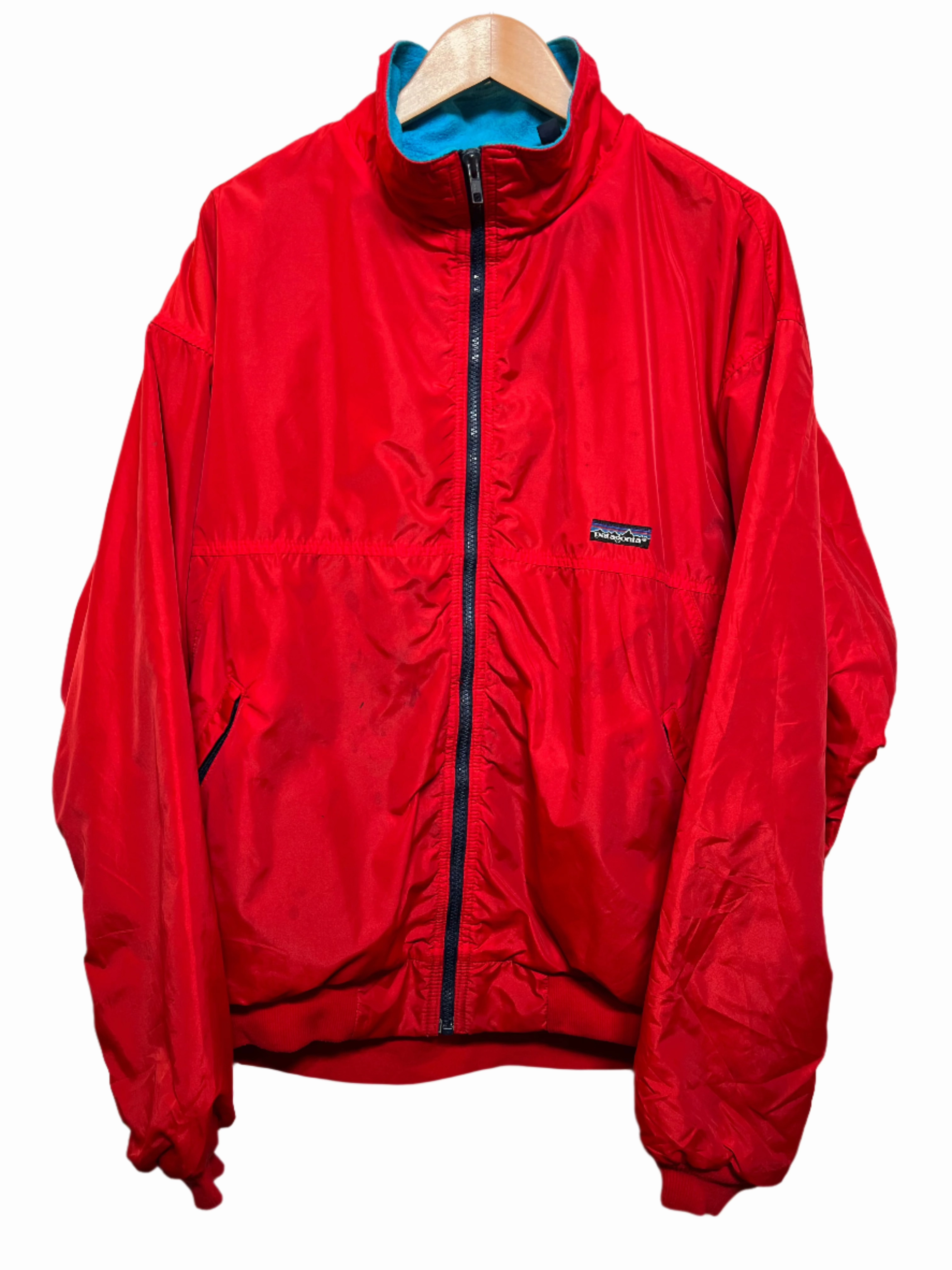 Sport Ready Patagonia Mens Red Shell Jacket, Turquoise Fleece Lining (Size XL)