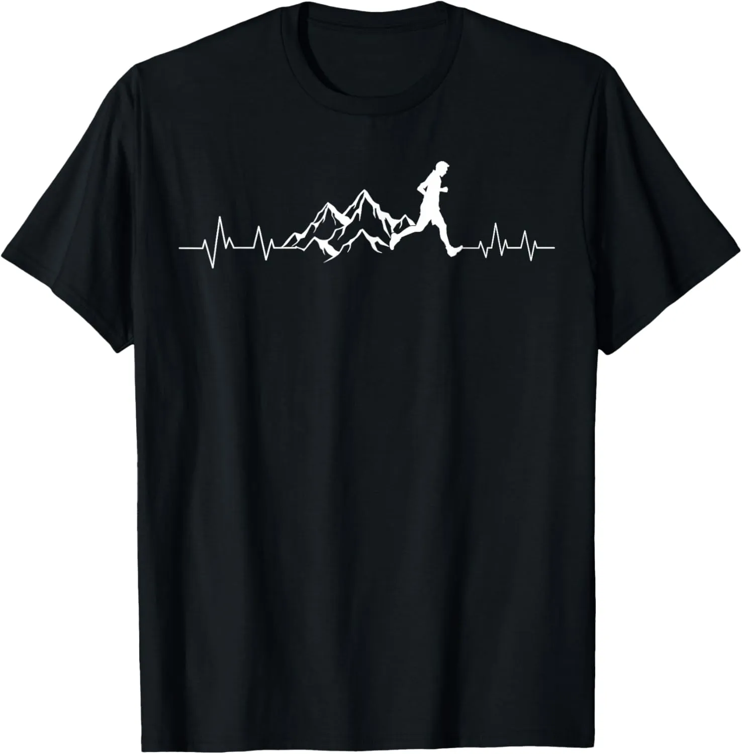 Trail Running Heartbeat Ultra Runner Mountain Sport Activity T-Shirt