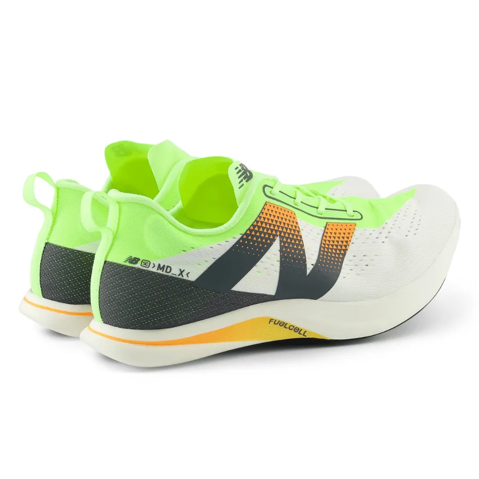 Balanced Impact Traction Optimized Grip New Balance Unisex FuelCell MD-X V3 Running Shoes in White SS25