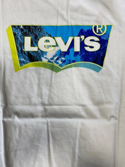Levi's T-shirt manica corta Landscape Batwing Fill 8EH317-W1T white Valentine's Day Smooth Flatlock Stitching