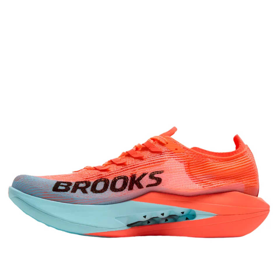 Brooks Unisex Hyperion Elite 5 Running Shoes in Pink Clay/Atomizer Blue AW25 Comfort Focus