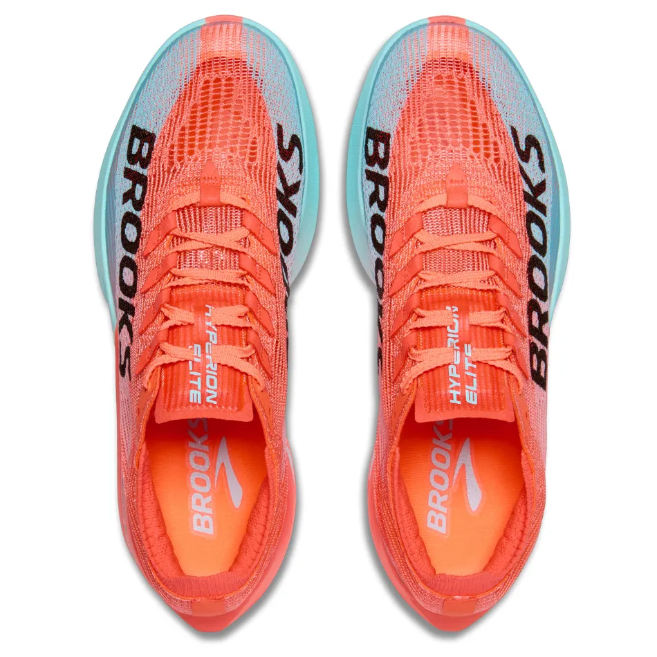 Brooks Unisex Hyperion Elite 5 Running Shoes in Pink Clay/Atomizer Blue AW25 Seamless Uppers