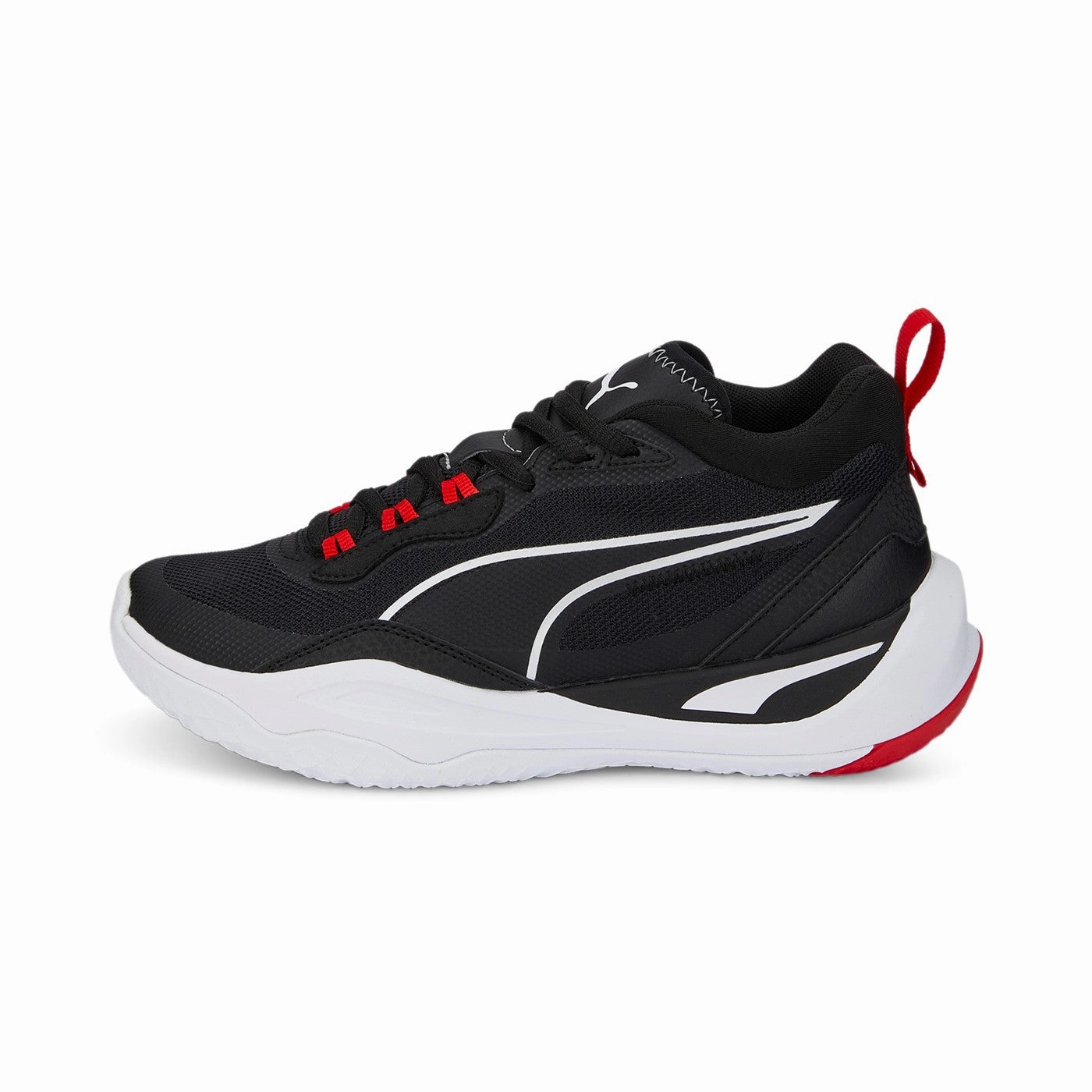 Puma Scarpa da pallacanestro da ragazzo Playmaker 387353 01 nero-bianco-rosso Aerodynamic Shape