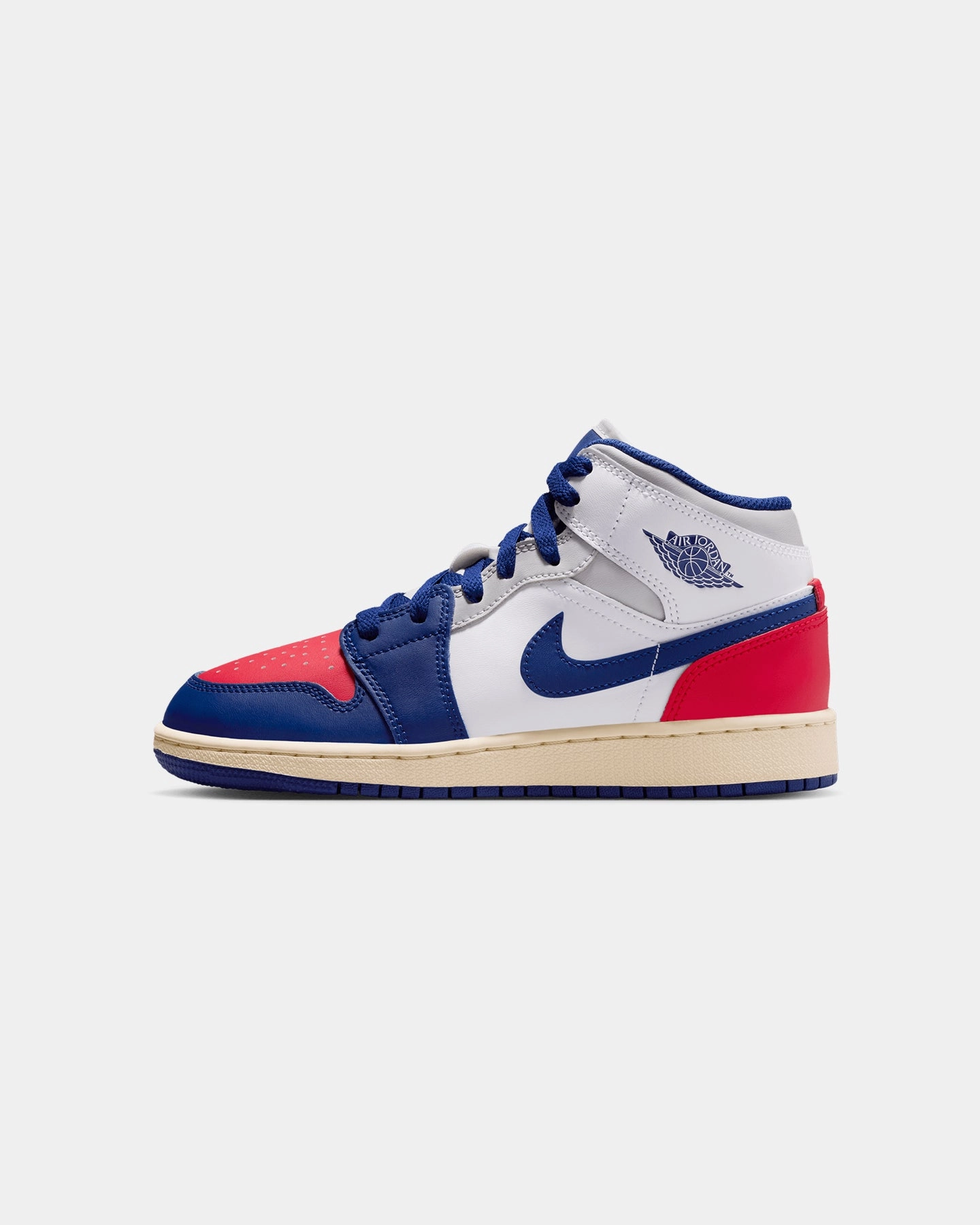 Jordan Kids' Air Jordan 1 Mid (GS) White/Royal Shock absorption system