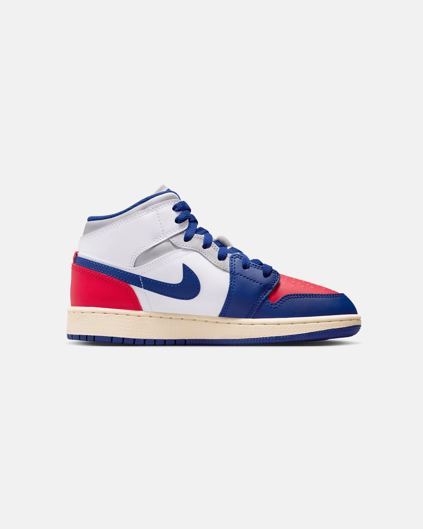 Jordan Kids' Air Jordan 1 Mid (GS) White/Royal Balanced Support
