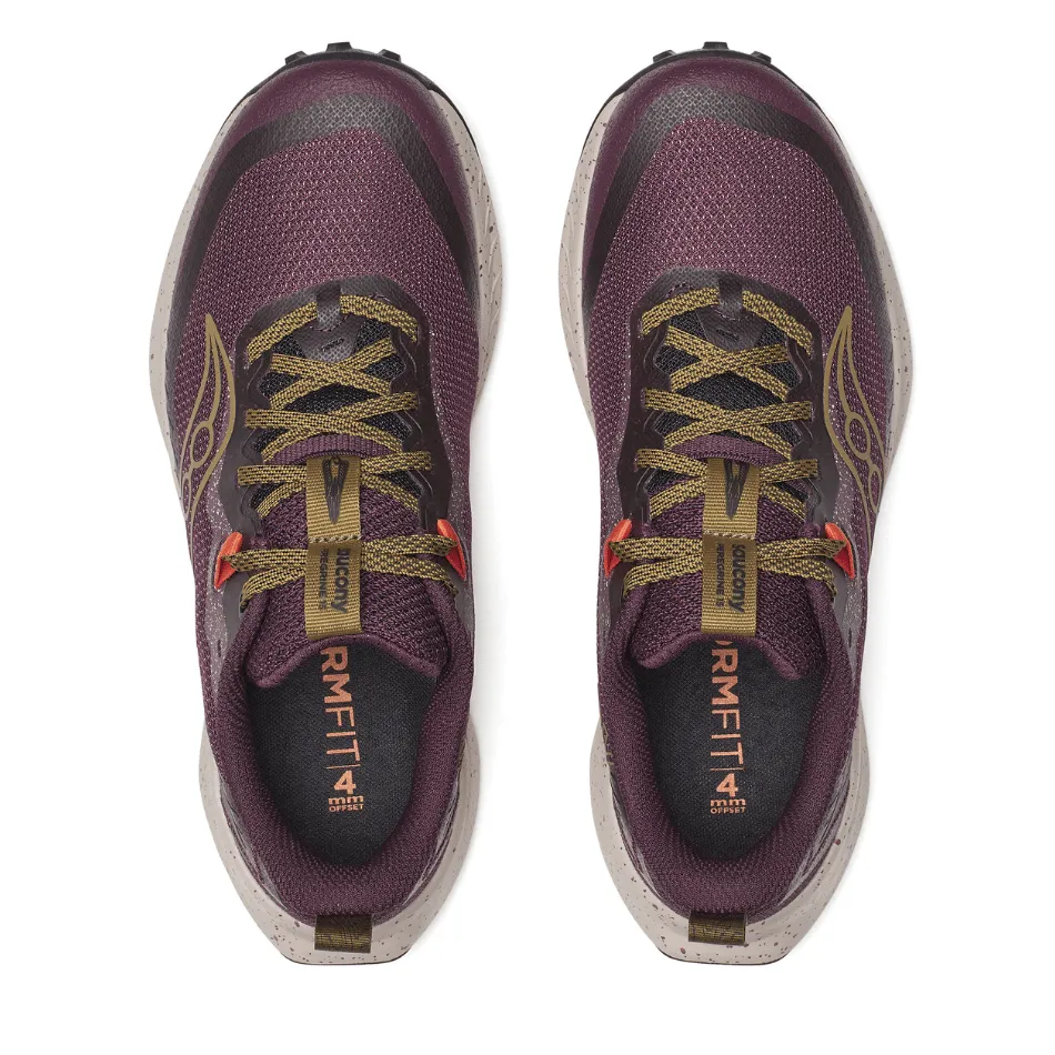 Sneaker Innovation Saucony Women's Peregrine 15 Trail Running Shoes in Wine/Kodiak AW25