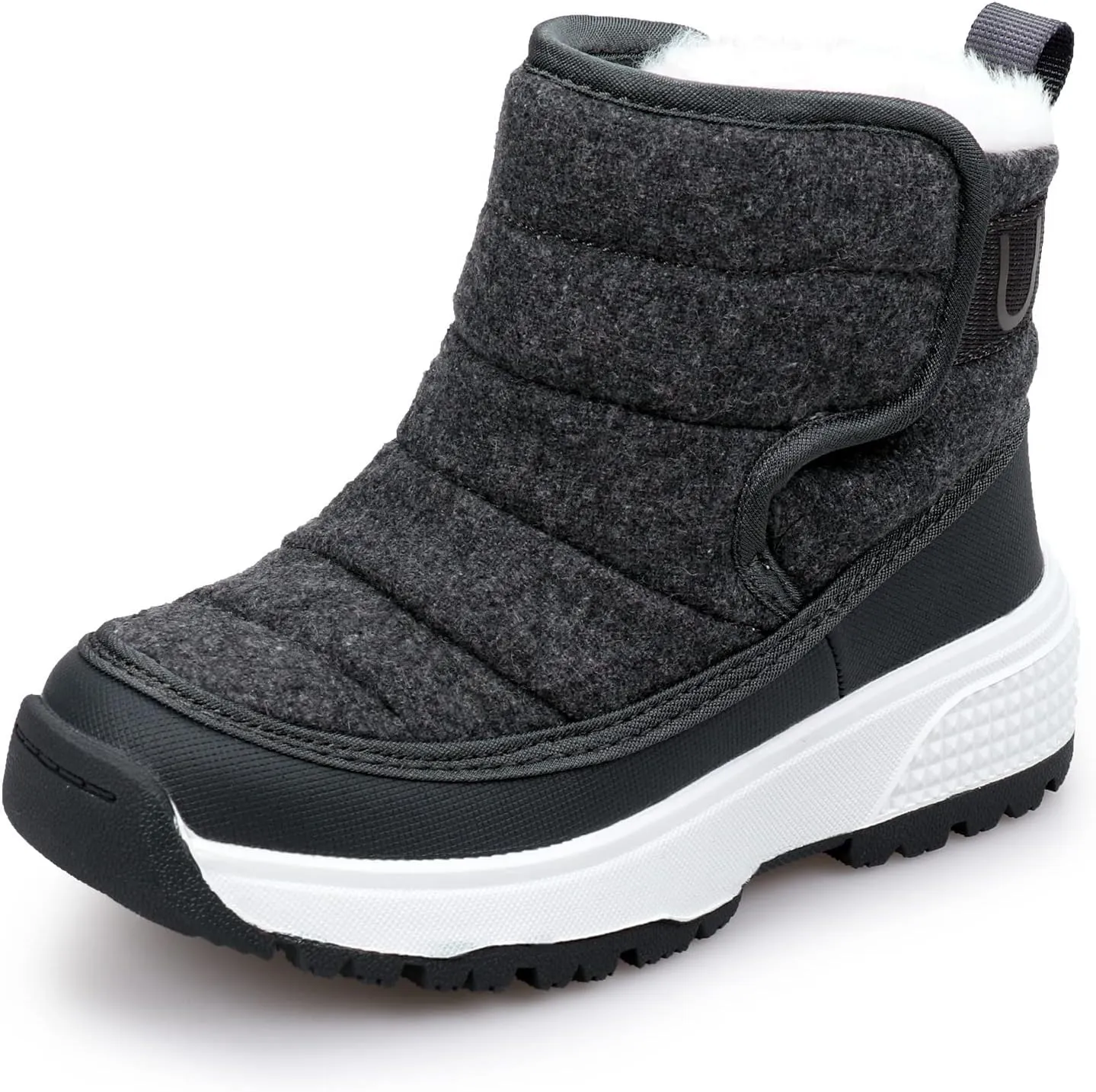 UOVO Boys Snow Boots Winter Waterproof Slip Resistant Fur Lined Outdoor Shoes(Little Kid/Big Kid)