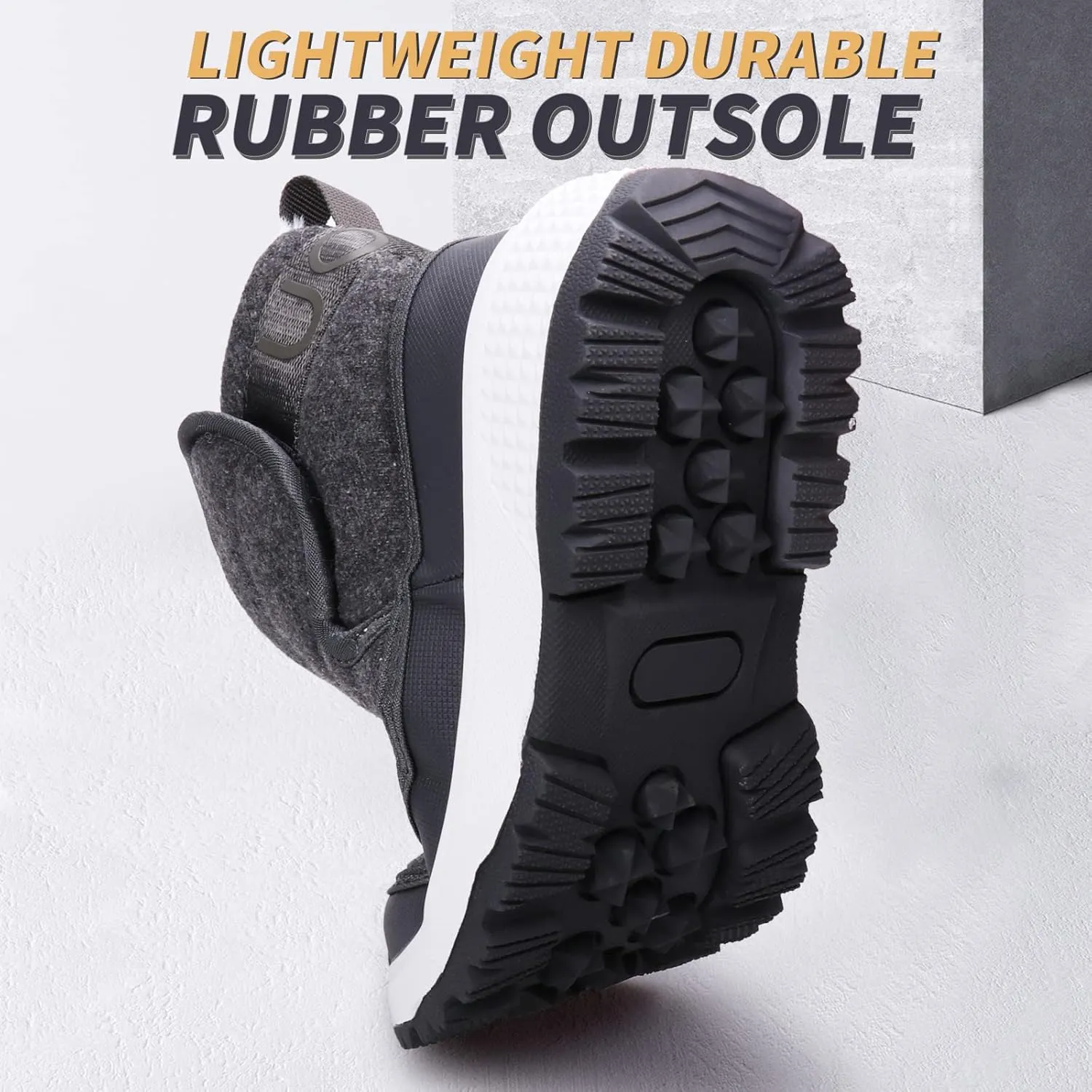 UOVO Boys Snow Boots Winter Waterproof Slip Resistant Fur Lined Outdoor Shoes(Little Kid/Big Kid)