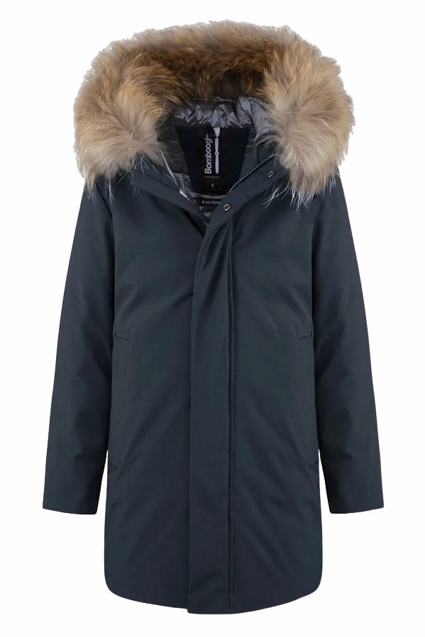 Wind Resistant Bomboogie giubbotto parka da bambino con cappuccio e pelliccia CK094VTAC3 297 blu