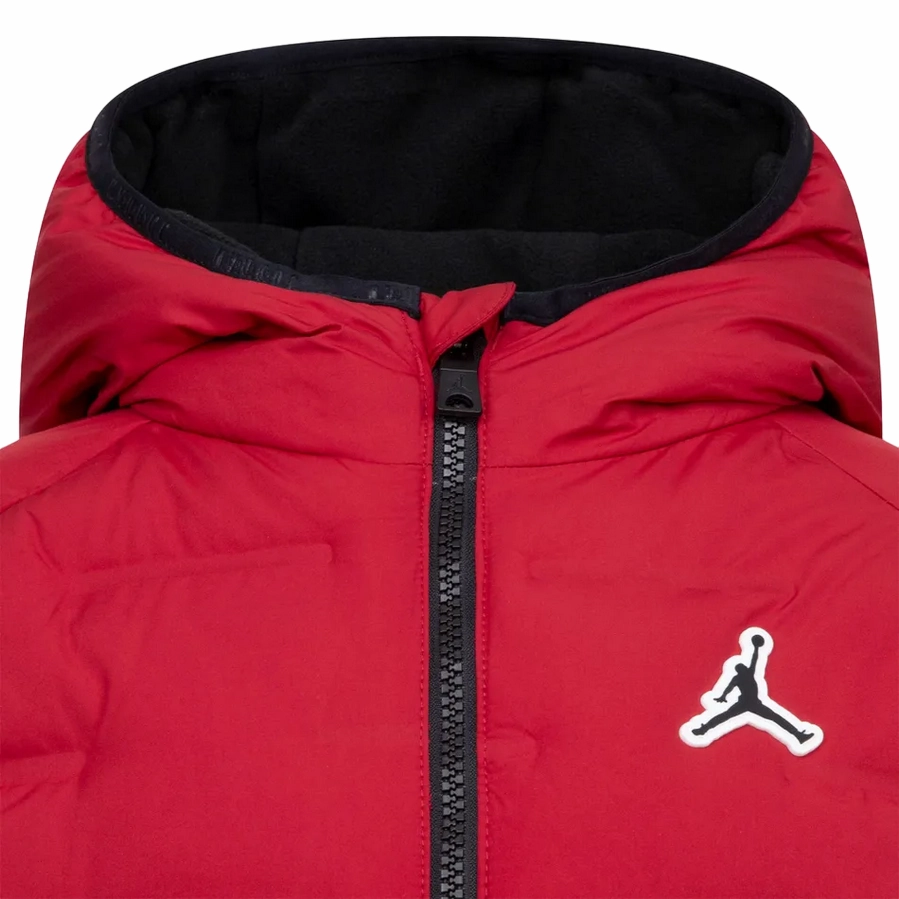 Jordan giubbotto con cappuccio da ragazzi Welded Puffer 95D194-R78 rosso formal dinner Light Motion