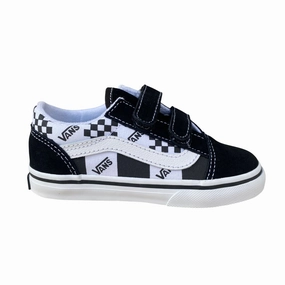 TPE Stabilizer cushion - soft shoes Vans scarpa sneakers da bambino con strappo Old Skool V VN0009RC6BT1 logo e quadratini nero-bianco