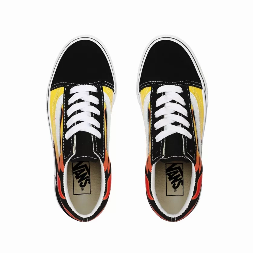 short - distance shoes Easy Slip   On Vans scarpa sneakers da ragazzo Old Skool Flame VN0A5AOAXEY nero bianco fiamme