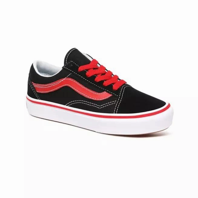 Strength bead - decorated running gear Vans sneakers da ragazzo Old Skool ComfyCush Pop VN0A4UHA4HJ1 nero-rosso