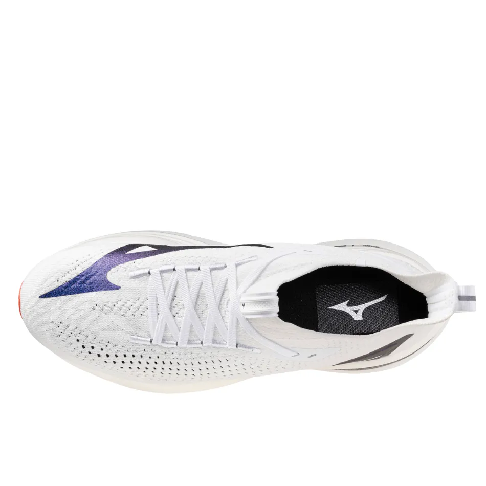 running for endurance Mizuno Men's Neo Vista 2 Running Shoes in White/White/Iris Bloom AW25
