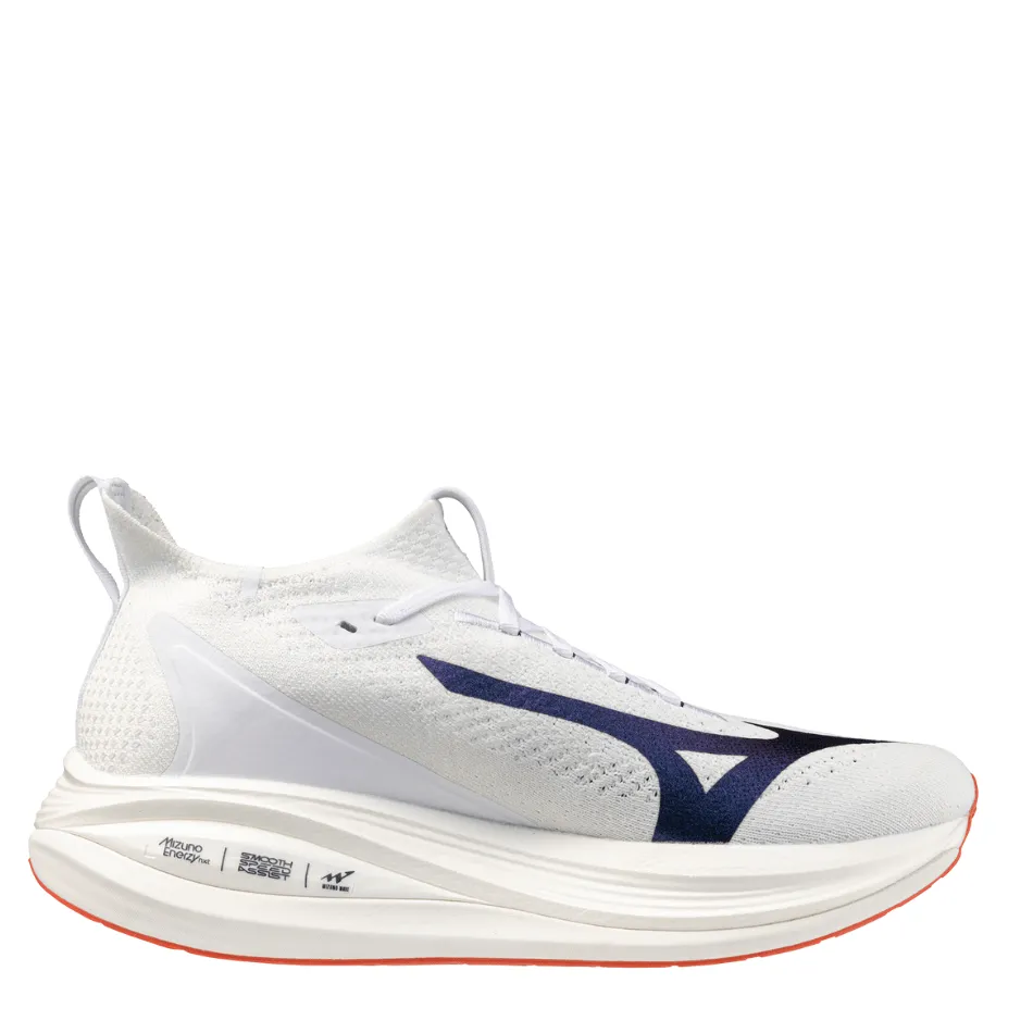 Compression Mesh Ventilation running for a cause Mizuno Men's Neo Vista 2 Running Shoes in White/White/Iris Bloom AW25