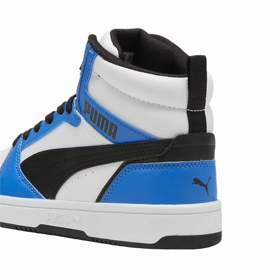 Puma scarpa sneakers alta da ragazzi Rebound V6 393831-06 bianco-nero-azzurro speed - training running shoes Multi Layer Mesh Weave